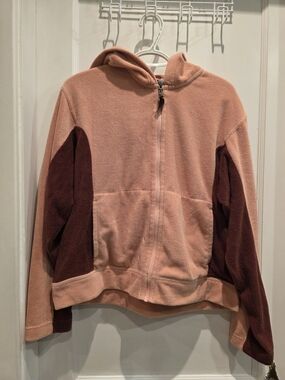 Patagonia Two-Tone Pink and Burgundy Fleece Zip Hoodie